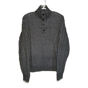 Tommy Hilfiger Luxury Blend Lighter Cable Knit Fisherman Cowl Neck Sweater L